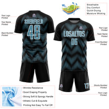 Load image into Gallery viewer, Custom Black Shadow Blue-White Line Sublimation Soccer Uniform Jersey