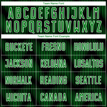 Load image into Gallery viewer, Custom Black Grass Green-White Line Sublimation Soccer Uniform Jersey