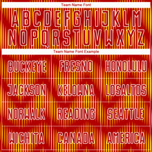 Load image into Gallery viewer, Custom Red Yellow-White Line Sublimation Soccer Uniform Jersey