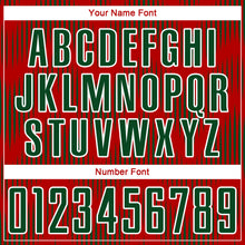 Load image into Gallery viewer, Custom Red Green-White Line Sublimation Soccer Uniform Jersey