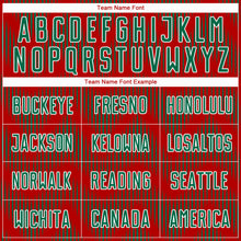 Load image into Gallery viewer, Custom Red Kelly Green-White Line Sublimation Soccer Uniform Jersey