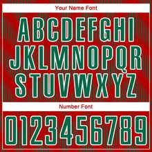 Load image into Gallery viewer, Custom Red Kelly Green-White Line Sublimation Soccer Uniform Jersey