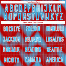 Load image into Gallery viewer, Custom Red Sky Blue-White Line Sublimation Soccer Uniform Jersey