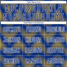 Load image into Gallery viewer, Custom Royal Gold-White Line Sublimation Soccer Uniform Jersey