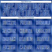 Load image into Gallery viewer, Custom Royal Light Blue-White Line Sublimation Soccer Uniform Jersey