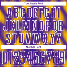 Load image into Gallery viewer, Custom Purple Gold-White Line Sublimation Soccer Uniform Jersey