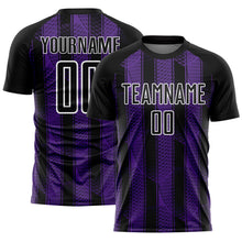 Load image into Gallery viewer, Custom Black Purple-White Abstract Network Sublimation Soccer Uniform Jersey