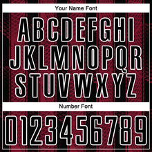 Load image into Gallery viewer, Custom Black Crimson-White Abstract Network Sublimation Soccer Uniform Jersey