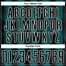 Load image into Gallery viewer, Custom Black Teal-White Abstract Network Sublimation Soccer Uniform Jersey