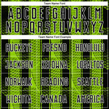 Load image into Gallery viewer, Custom Black Neon Green-White Abstract Network Sublimation Soccer Uniform Jersey