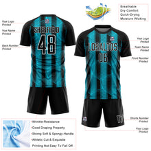 Load image into Gallery viewer, Custom Black Lakes Blue-White Abstract Network Sublimation Soccer Uniform Jersey