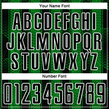 Load image into Gallery viewer, Custom Black Grass Green-White Abstract Network Sublimation Soccer Uniform Jersey