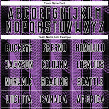 Load image into Gallery viewer, Custom Black Medium Purple-White Abstract Network Sublimation Soccer Uniform Jersey