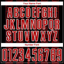 Load image into Gallery viewer, Custom Black Red-White Geometric Shape Sublimation Soccer Uniform Jersey