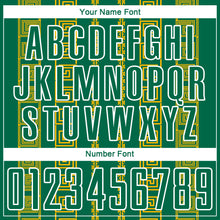 Load image into Gallery viewer, Custom Kelly Green Gold-White Geometric Shape Sublimation Soccer Uniform Jersey