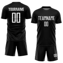 Load image into Gallery viewer, Custom Black White Sublimation Soccer Uniform Jersey