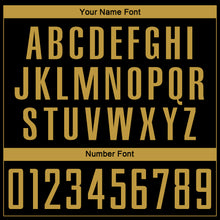 Load image into Gallery viewer, Custom Black Old Gold Sublimation Soccer Uniform Jersey