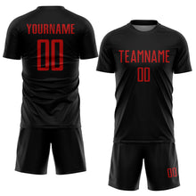 Load image into Gallery viewer, Custom Black Red Sublimation Soccer Uniform Jersey