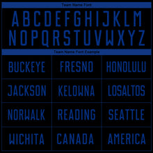 Load image into Gallery viewer, Custom Black Royal Sublimation Soccer Uniform Jersey