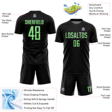 Load image into Gallery viewer, Custom Black Pea Green Sublimation Soccer Uniform Jersey