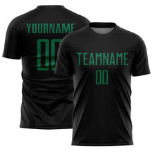 Load image into Gallery viewer, Custom Black Kelly Green Sublimation Soccer Uniform Jersey