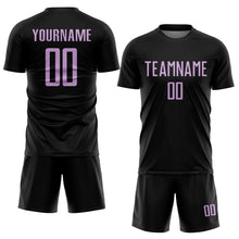 Load image into Gallery viewer, Custom Black Light Purple Sublimation Soccer Uniform Jersey