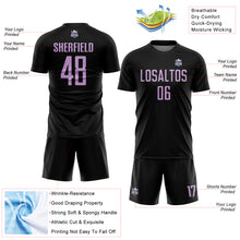 Load image into Gallery viewer, Custom Black Light Purple Sublimation Soccer Uniform Jersey