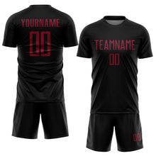 Load image into Gallery viewer, Custom Black Crimson Sublimation Soccer Uniform Jersey