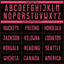 Load image into Gallery viewer, Custom Black Neon Pink Sublimation Soccer Uniform Jersey