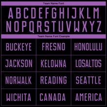 Load image into Gallery viewer, Custom Black Medium Purple Sublimation Soccer Uniform Jersey