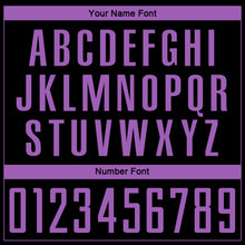 Load image into Gallery viewer, Custom Black Medium Purple Sublimation Soccer Uniform Jersey