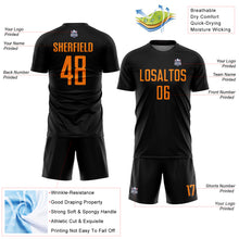 Load image into Gallery viewer, Custom Black Bay Orange Sublimation Soccer Uniform Jersey