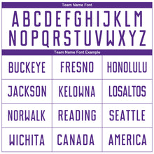 Load image into Gallery viewer, Custom White Purple Sublimation Soccer Uniform Jersey