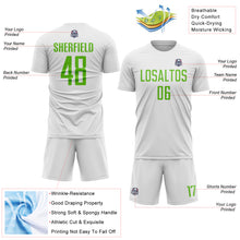 Load image into Gallery viewer, Custom White Aurora Green Sublimation Soccer Uniform Jersey