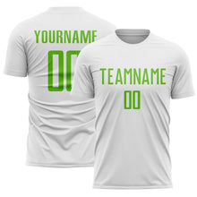 Load image into Gallery viewer, Custom White Aurora Green Sublimation Soccer Uniform Jersey