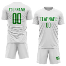 Load image into Gallery viewer, Custom White Grass Green Sublimation Soccer Uniform Jersey