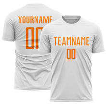 Load image into Gallery viewer, Custom White Bay Orange Sublimation Soccer Uniform Jersey