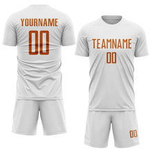 Load image into Gallery viewer, Custom White Texas Orange Sublimation Soccer Uniform Jersey