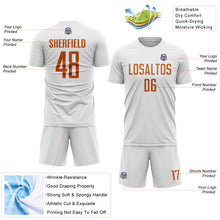 Load image into Gallery viewer, Custom White Texas Orange Sublimation Soccer Uniform Jersey