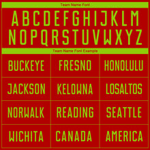 Load image into Gallery viewer, Custom Red Neon Green Sublimation Soccer Uniform Jersey