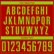 Load image into Gallery viewer, Custom Red Neon Green Sublimation Soccer Uniform Jersey