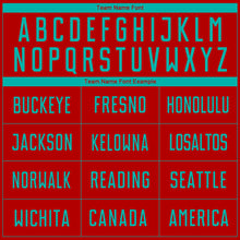 Load image into Gallery viewer, Custom Red Aqua Sublimation Soccer Uniform Jersey