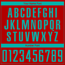 Load image into Gallery viewer, Custom Red Aqua Sublimation Soccer Uniform Jersey