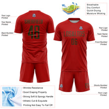 Load image into Gallery viewer, Custom Red Olive Sublimation Soccer Uniform Jersey