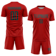 Load image into Gallery viewer, Custom Red Midnight Green Sublimation Soccer Uniform Jersey