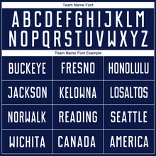 Load image into Gallery viewer, Custom Navy White Sublimation Soccer Uniform Jersey