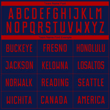 Load image into Gallery viewer, Custom Navy Red Sublimation Soccer Uniform Jersey