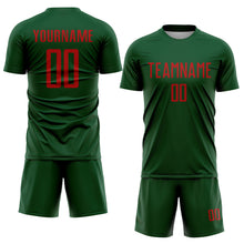 Load image into Gallery viewer, Custom Green Red Sublimation Soccer Uniform Jersey