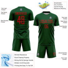 Load image into Gallery viewer, Custom Green Red Sublimation Soccer Uniform Jersey