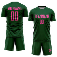 Load image into Gallery viewer, Custom Green Pink Sublimation Soccer Uniform Jersey